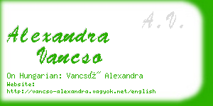 alexandra vancso business card